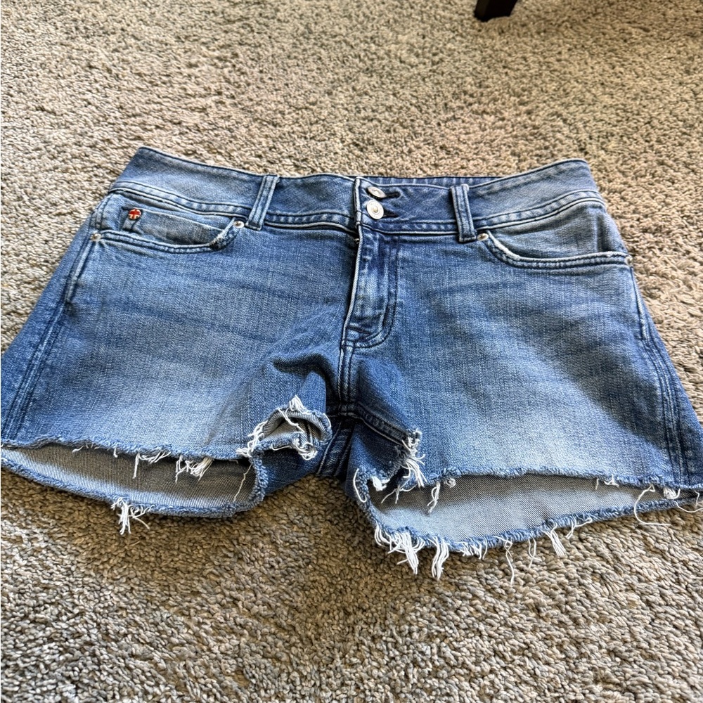 Hudson denim Cutoff Shorts - Blue Distressed Women's Shorts.